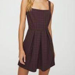 Short Aritzia (Sunday Best) Checkered Mauve Dress